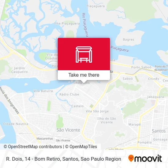 R. Dois, 14 - Bom Retiro, Santos map