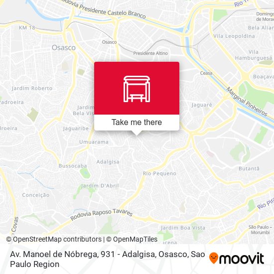 Mapa Av. Manoel de Nóbrega, 931 - Adalgisa, Osasco