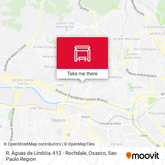 Mapa R. Águas de Lindóia, 412 - Rochdale, Osasco