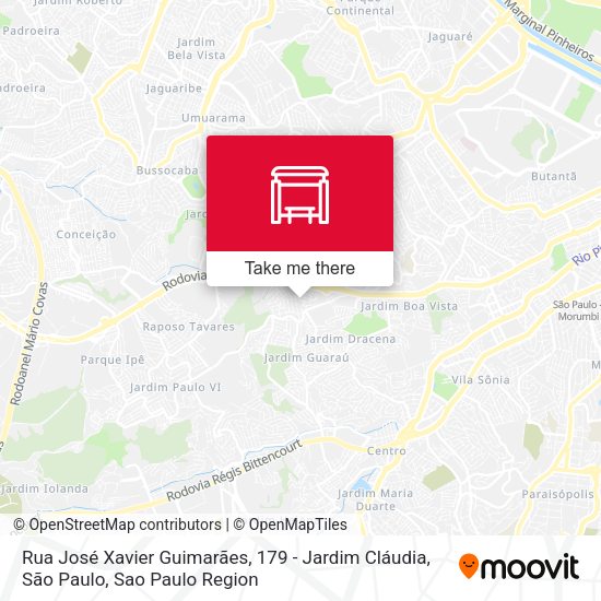 Rua José Xavier Guimarães, 179 - Jardim Cláudia, São Paulo map