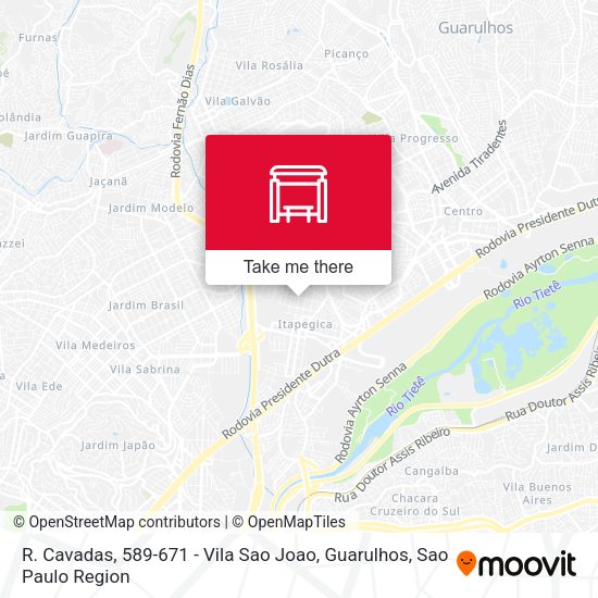 R. Cavadas, 589-671 - Vila Sao Joao, Guarulhos map