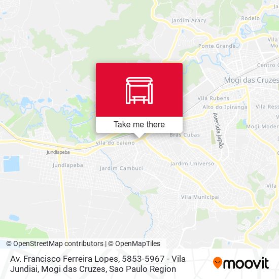 Mapa Av. Francisco Ferreira Lopes, 5853-5967 - Vila Jundiai, Mogi das Cruzes