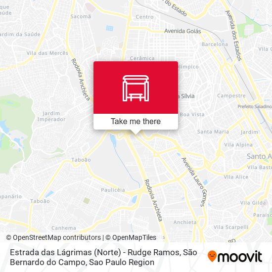 Mapa Estrada das Lágrimas (Norte) - Rudge Ramos, São Bernardo do Campo