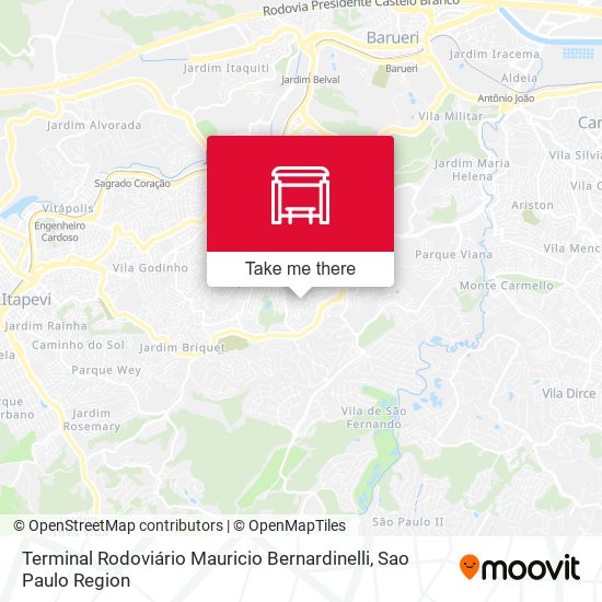 Terminal Rodoviário Mauricio Bernardinelli map