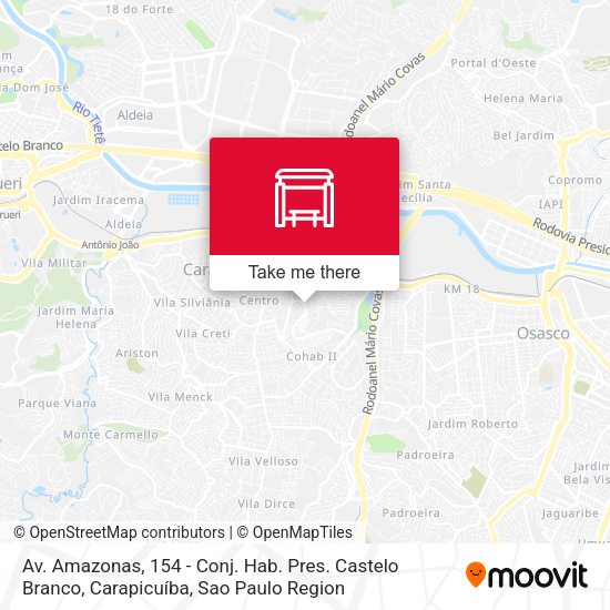 Av. Amazonas, 154 - Conj. Hab. Pres. Castelo Branco, Carapicuíba map