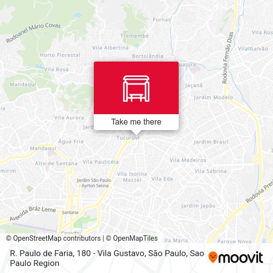 R. Paulo de Faria, 180 - Vila Gustavo, São Paulo map