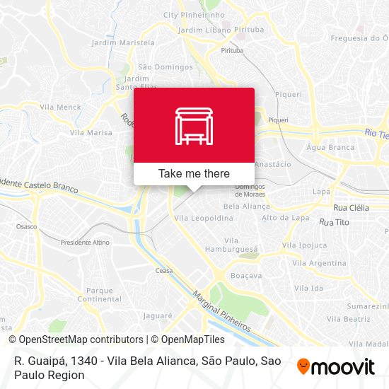 R. Guaipá, 1340 - Vila Bela Alianca, São Paulo map