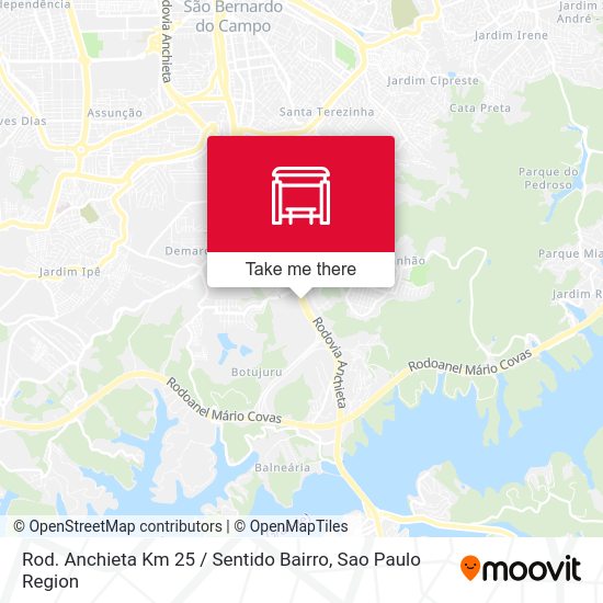 Rod. Anchieta Km 25 / Sentido Bairro map