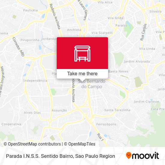 Parada I.N.S.S. Sentido Bairro map