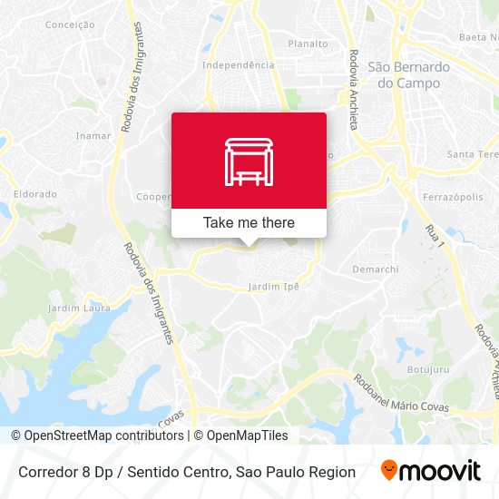 Corredor 8 Dp / Sentido Centro map