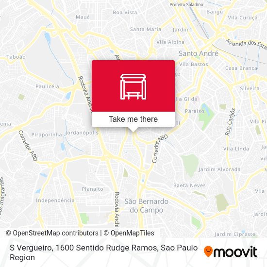 S Vergueiro, 1600 Sentido Rudge Ramos map