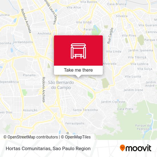 Hortas Comunitarias map
