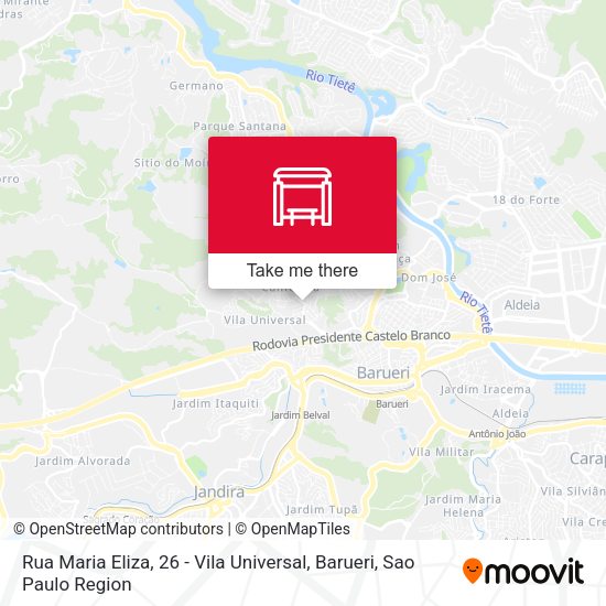 Rua Maria Eliza, 26 - Vila Universal, Barueri map