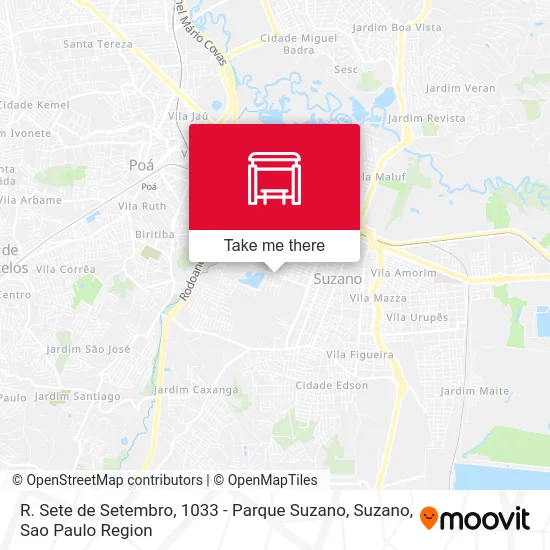R. Sete de Setembro, 1033 - Parque Suzano, Suzano map