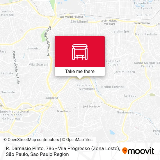 Mapa R. Damásio Pinto, 786 - Vila Progresso (Zona Leste), São Paulo