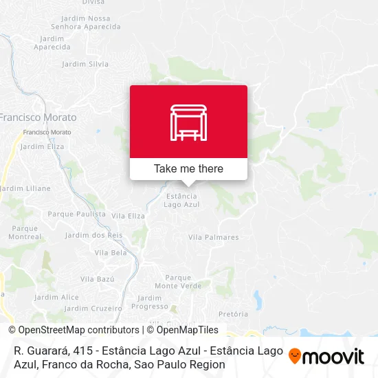 Mapa R. Guarará, 415 - Estância Lago Azul - Estância Lago Azul, Franco da Rocha