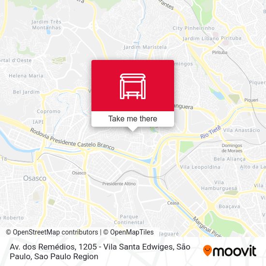Av. dos Remédios, 1205 - Vila Santa Edwiges, São Paulo map