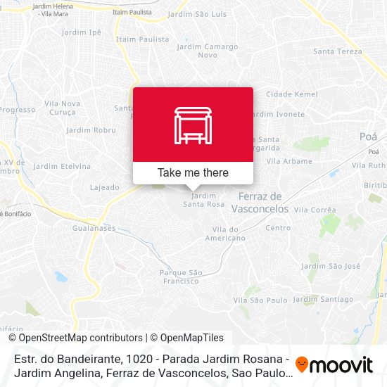Estr. do Bandeirante, 1020 - Parada Jardim Rosana - Jardim Angelina, Ferraz de Vasconcelos map