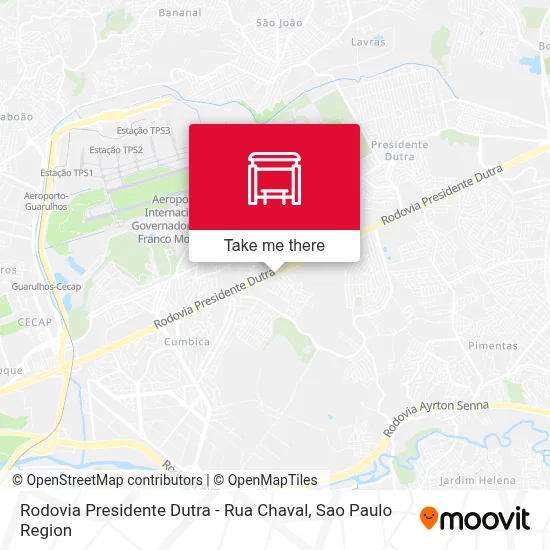 Rodovia Presidente Dutra - Rua Chaval map