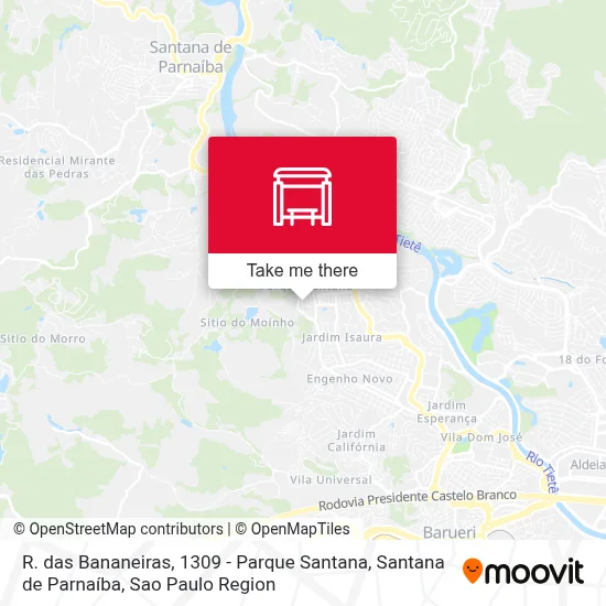 R. das Bananeiras, 1309 - Parque Santana, Santana de Parnaíba map