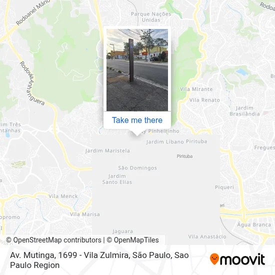 Av. Mutinga, 1699 - Vila Zulmira, São Paulo map