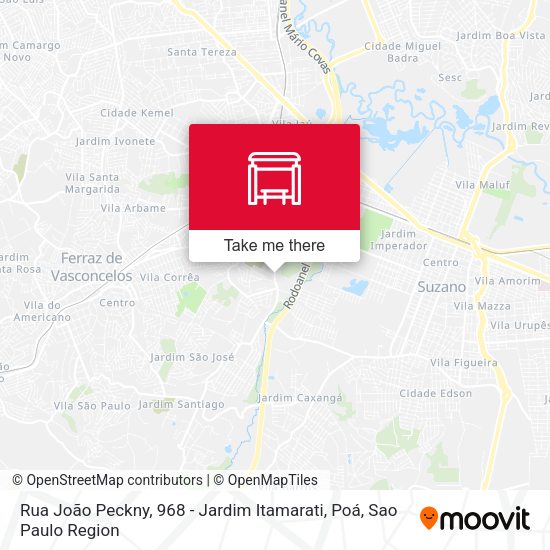 Rua João Peckny, 968 - Jardim Itamarati, Poá map