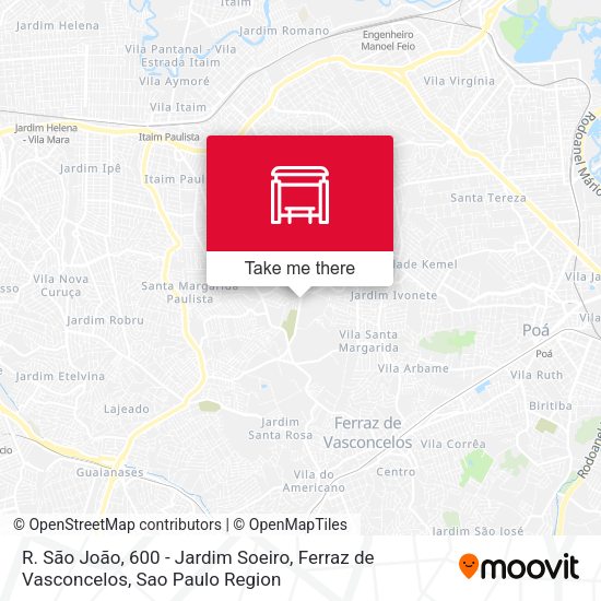 R. São João, 600 - Jardim Soeiro, Ferraz de Vasconcelos map