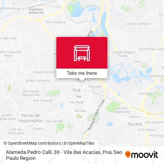 Alameda Pedro Calil, 30 - Vila das Acacias, Poá map