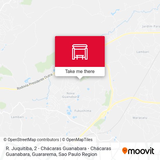 R. Juquitiba, 2 - Chácaras Guanabara - Chácaras Guanabara, Guararema map