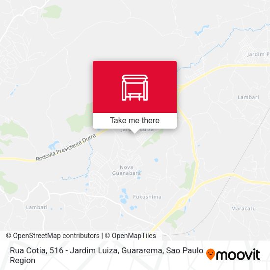 Rua Cotia, 516 - Jardim Luiza, Guararema map