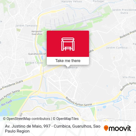 Av. Justino de Maio, 997 - Cumbica, Guarulhos map