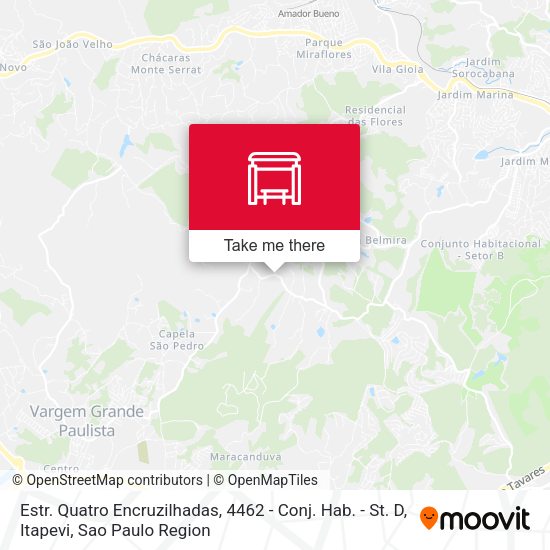 Estr. Quatro Encruzilhadas, 4462 - Conj. Hab. - St. D, Itapevi map