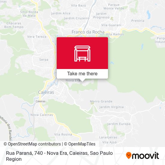Rua Paraná, 740 - Nova Era, Caieiras map