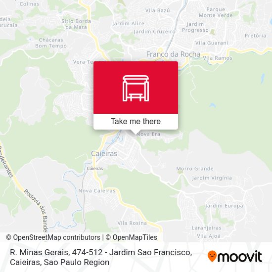 R. Minas Gerais, 474-512 - Jardim Sao Francisco, Caieiras map