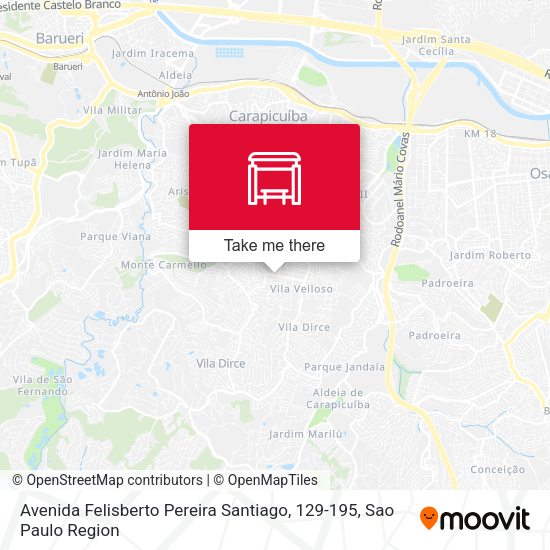 Avenida Felisberto Pereira Santiago, 129-195 map