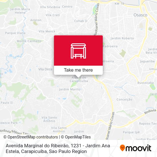 Avenida Marginal do Ribeirão, 1231 - Jardim Ana Estela, Carapicuíba map