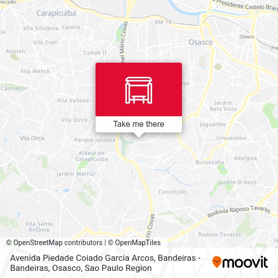 Avenida Piedade Coiado Garcia Arcos, Bandeiras - Bandeiras, Osasco map