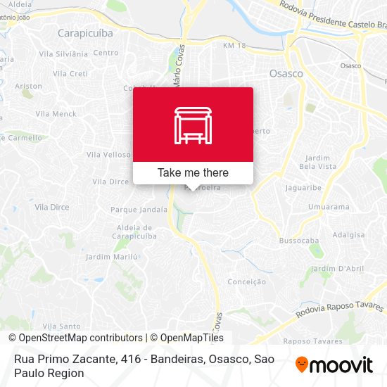 Rua Primo Zacante, 416 - Bandeiras, Osasco map
