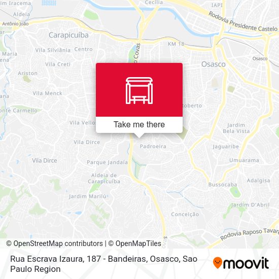 Rua Escrava Izaura, 187 - Bandeiras, Osasco map