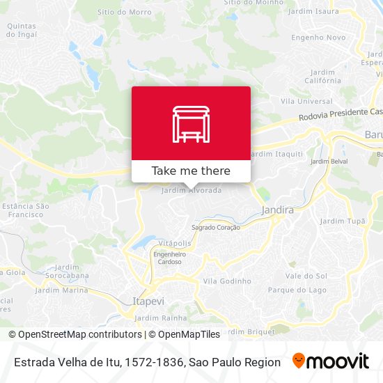 Estrada Velha de Itu, 1572-1836 map