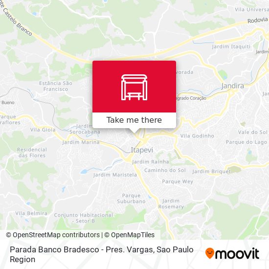 Mapa Parada Banco Bradesco - Pres. Vargas