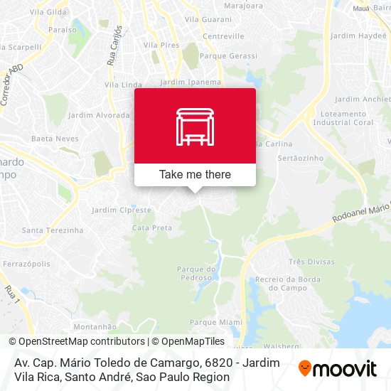 Mapa Av. Cap. Mário Toledo de Camargo, 6820 - Jardim Vila Rica, Santo André