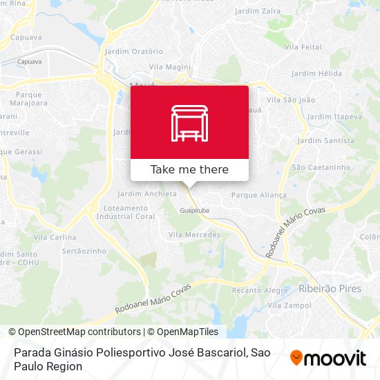 Mapa Parada Ginásio Poliesportivo José Bascariol