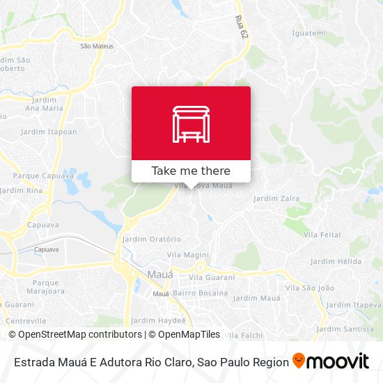 Estrada Mauá E Adutora Rio Claro map