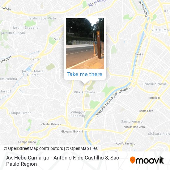 Av. Hebe Camargo -  Antônio F. de Castilho 8 map