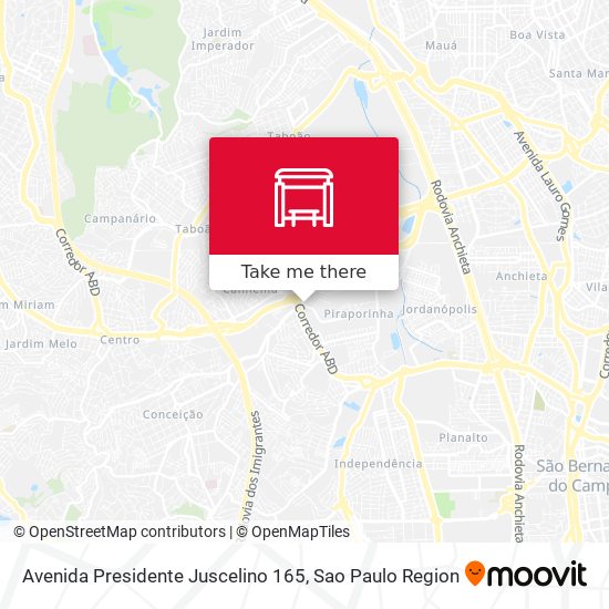 Mapa Avenida Presidente Juscelino 165