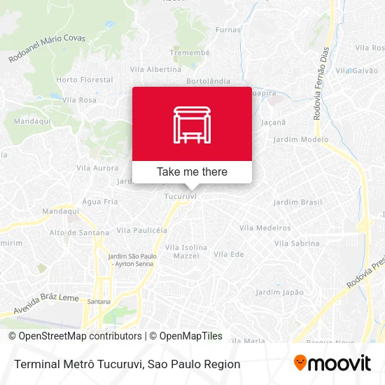 Terminal Metrô Tucuruvi map