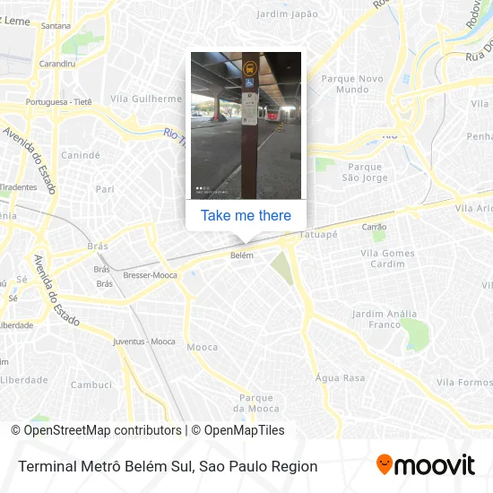 Terminal Metrô Belém Sul map