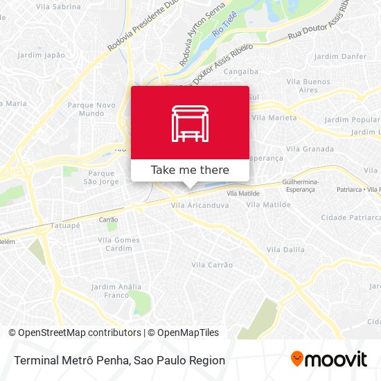 Mapa Terminal Metrô Penha