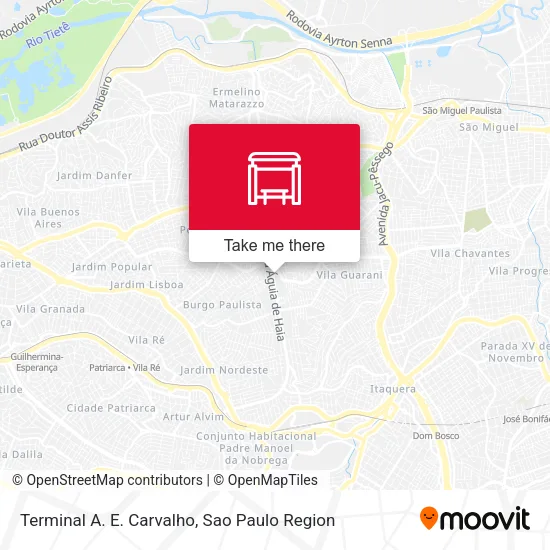 Terminal A. E. Carvalho map
